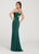 Ellie Wilde - EW119154 Crochet Bodice High Slit Jersey Gown In Green