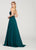 Ellie Wilde - EW119155 Sleeveless Beaded Bodice Chiffon A-Line Gown In Green