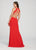 Ellie Wilde - Ellie Wilde - Sexy Cutout Back Sleeveless V Neck Long Dress EW119159 - 1 pc Red In Size 6 Available