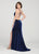Ellie Wilde - EW119166 Multi-Strapped Midriff Cutout Gown In Blue
