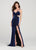 Ellie Wilde - EW119166 Multi-Strapped Midriff Cutout Gown In Blue