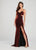 Ellie Wilde - EW119166 Multi-Strapped Midriff Cutout Gown In Red
