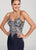Ellie Wilde - EW119168 Beaded Lace Illusion Bodice Gown In Blue and Silver