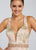 Ellie Wilde - EW119170 Gilt-Adorned Jacquard Mermaid Gown In Pink and Gold