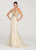 Ellie Wilde - EW119173 Embroidered Lace Glitter Mermaid Gown In Nude