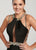 Ellie Wilde - EW119177 Illusion Cutout Beaded Yoke Halter Gown In Black