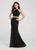 Ellie Wilde - EW119179 Two Piece Sequined Halter Gown In Black