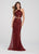 Ellie Wilde - EW119179 Two Piece Sequined Halter Gown In Red