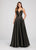 Ellie Wilde - EW119181 Multi-Crisscross Strapped Back Mikado Gown In Black