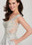 Ellie Wilde - EW119183 Embroidered V-neck Ballgown With Train In Silver and White