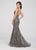 Ellie Wilde - EW119184 Plunging V-Neck Mermaid Gown In Gray