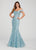Ellie Wilde - EW119188 Lace Applique Off-Shoulder Dress In Blue