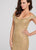 Ellie Wilde - EW119188 Lace Applique Off-Shoulder Dress In Gold