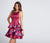 Ellie Wilde - EW21701S Asymmetrically Tiered Mikado Dress in Pink and Multi-Color