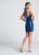 Ellie Wilde - EW21740S Mikado Halter Neck Sheath Dress in Blue