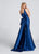 Ellie Wilde - EW21746 Sleeveless V-Neck Mermaid Dress in Blue