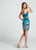 Ellie Wilde - EW21748S Two Piece Lace and Mikado Short Dress in Green and Multi-color
