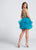 Ellie Wilde - EW21758S Ruffled Bateau Neck A-Line Dress in Green and Gold