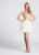 Ellie Wilde - EW21758S Ruffled Bateau Neck A-Line Dress in White and Gold