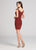 Ellie Wilde - EW21803S Double Strapped Fitted Sheath Cocktail Dress in Red