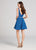 Ellie Wilde - EW21804S Fitted Plunging V Neck A-Line Cocktail Dress in Blue