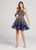 Ellie Wilde - EW21818S Banded Halter A-Line Cocktail Dress in Blue and Gold