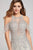 Ellie Wilde - EW21846S Beaded Lace Cold Shoulder Cocktail Dress In Silver