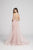 Ellie Wilde - EW21854 Beaded Halter Sheath Dress With Overskirt In Pink