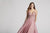Ellie Wilde - EW21856 Low V Back Sleeveless Chiffon A Line Gown In Pink