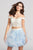 Ellie Wilde - EW21857S Off Shoulder Lace and Tulle Cocktail Dress In White and Blue