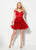 Ellie Wilde - EW21901S Off Shoulder Tiered Ruffle Skirt Dress In Red
