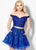 Ellie Wilde - EW21905S Two-Piece Off Shoulder Crop Top A-Line Dress In Blue