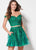 Ellie Wilde - EW21905S Two-Piece Off Shoulder Crop Top A-Line Dress In Green