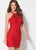 Ellie Wilde - EW21906S Embroidered Tulle Strappy Halter Dress In Red