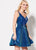 Ellie Wilde - EW21908S Stretch Glitter Sleeveless Cocktail Dress In Blue