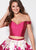 Ellie Wilde - EW21909S Two-Piece Off Shoulder Floral Printed Dress In Pink and Floral