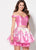 Ellie Wilde - EW21909S Two-Piece Off Shoulder Floral Printed Dress In Pink and Floral