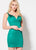 Ellie Wilde - EW21910S Diamond Cutout Beaded Satin Cocktail Dress In Green