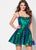 Ellie Wilde - EW21912S Allover Sequin Embellished Tulle Cocktail Dress In Green