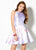 Ellie Wilde - EW21913S Jewel Neck Floral Mikado Cocktail Dress In Purple and Floral