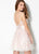 Ellie Wilde - EW21914S V Neck Mikado Lace Tulle Sequin Cocktail Dress In Pink