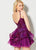 Ellie Wilde - EW21916SLS Spaghetti Strap Embellished Cocktail Dress In Purple