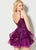 Ellie Wilde - EW21916S Beaded Embroidered Tulle A-Line Cocktail Dress In Purple