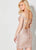 Ellie Wilde - EW21918S Off Shoulder Embroidered Tulle Sheath Dress In Pink
