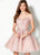 Ellie Wilde - EW21920S Off Shoulder Embroidered Tulle A-Line Dress In Pink and Silver