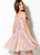 Ellie Wilde - EW21920S Off Shoulder Embroidered Tulle A-Line Dress In Pink and Silver