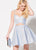 Ellie Wilde - EW21921S Two-Piece Lace-Up Back Glitter Stretch Dress In Silver