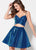 Ellie Wilde - EW21921S Two-Piece Lace-Up Back Glitter Stretch Dress In Blue