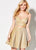 Ellie Wilde - EW21921S Two-Piece Lace-Up Back Glitter Stretch Dress In Gold