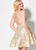Ellie Wilde - EW21922S Halter Neck Open Back Metallic Cocktail Dress In Gold